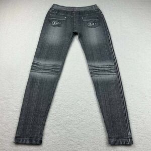 Vintage Y2K "Try" Brand Women's Gray Wash Faded Legging Jeggings Stretch Size XS